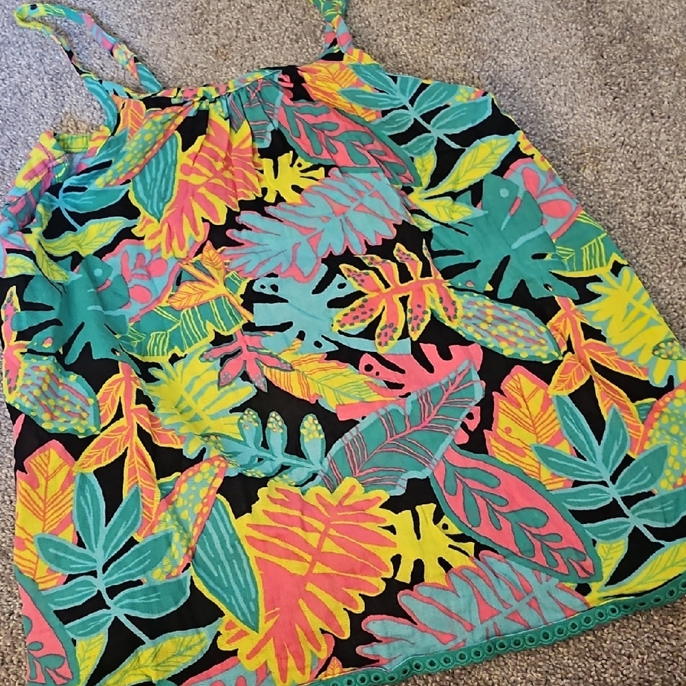 🖤Cat & Jack Black and Pink Camisole with Tropical Flair #ZZ